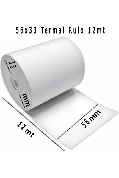 EVENT 56x12 Termal Rulo Yazar Kasa, Pos, Adisyon, Bilgi Fişi, Yazıcı Rulosu 1...