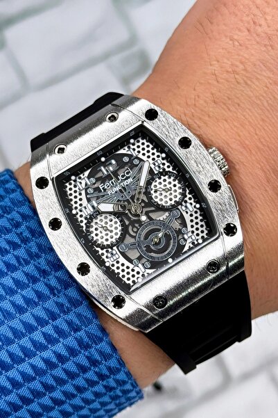 Ferrucci Function, 3atm, Siyah Renk Silikon Kordon Erkek Kol Saati, Sdfer138