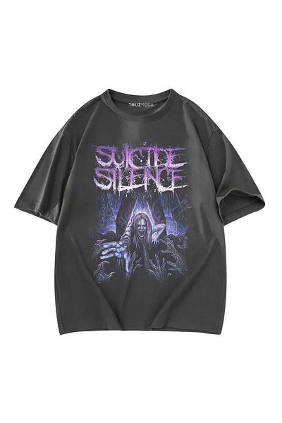 Touz Moda Μπλουζάκι με στάμπα Unisex Oversize Σειρά Rock Suicide Silence