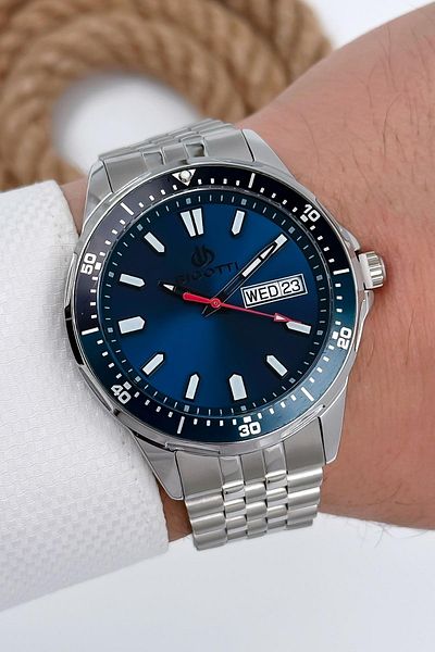 Bigotti Men's Wristwatch All Functions Active Silver-blue Sdb002