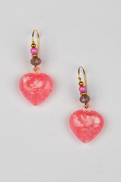 Lila Rosa Heart Figured Ethnic Authentic Earrings