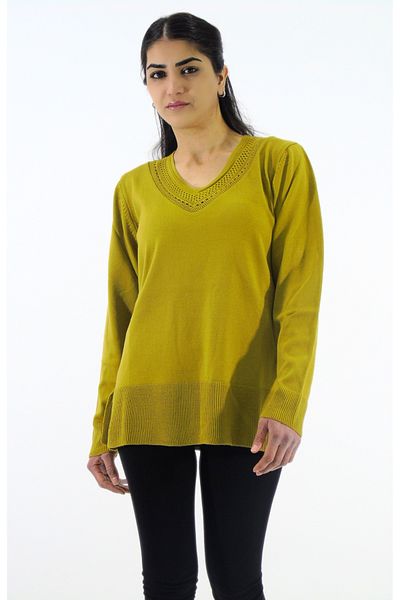 Tuğra Knitwear Sweater with Collar and Back Detail