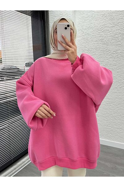 MELEK ARAZ Pink Oversize Balloon Sleeve Sweat