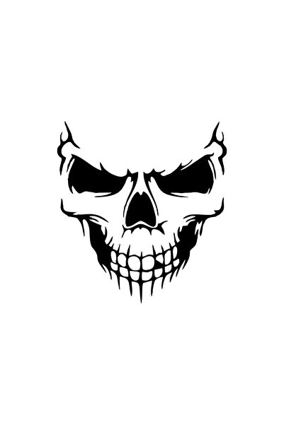 Allivo ملصق ديكور جداري على شكل جمجمة عالي الجودة مقاس 40 × 44 سم