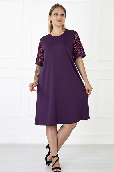 modayız Φόρεμα με μανίκια κιμονό μωβ Plus Size 31b-1186