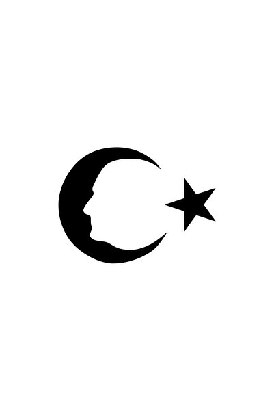 pınaxar Moon Star Ataturk Silhouette Sticker A+ Quality 30 X 21 cm Durable