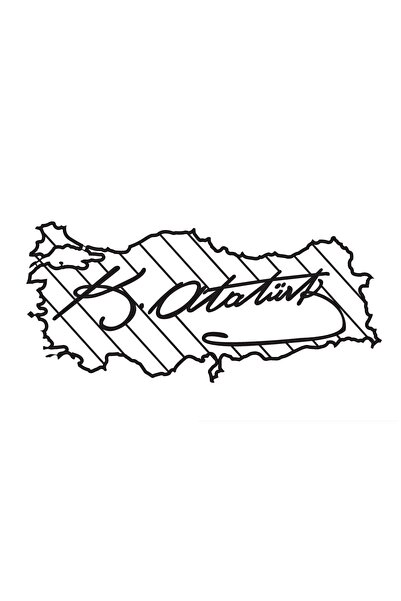 Generic Brand Ataturk Signature and Turkey Map Wall Decor Sticker 60 X 30 cm