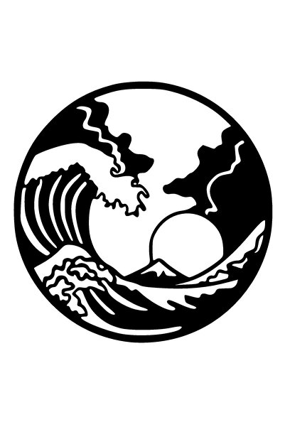 Bilge Sea ملصق ديكور حائط بتصميم البحر والأمواج عالي الجودة مقاس 40 × 40 سم