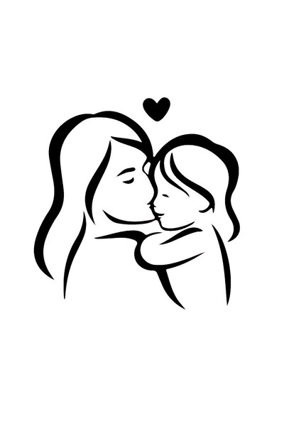 BİLGİMOLA ملصق الأم والطفل مقاس 20 × 20 سم