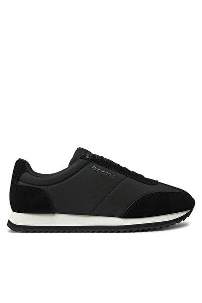 Calvin Klein Erkek Rahat Kaydırmaz Taban Süet Detaylı Siyah Sneaker HM0HM01667-BEH