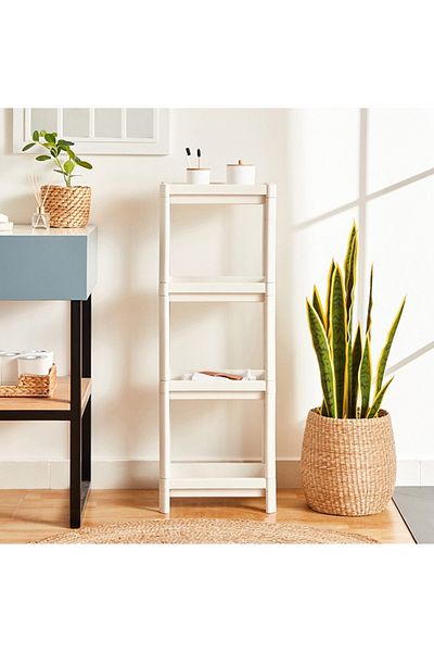 Taimi 4 Layer Unit Rectangle Shelf White 36x100x23 cm