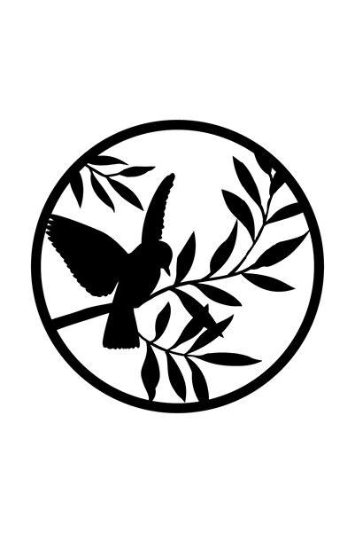 FARKSHP ملصق ديكور حائط على شكل سبارو وفرع زيتون مقاس 40 × 40 سم