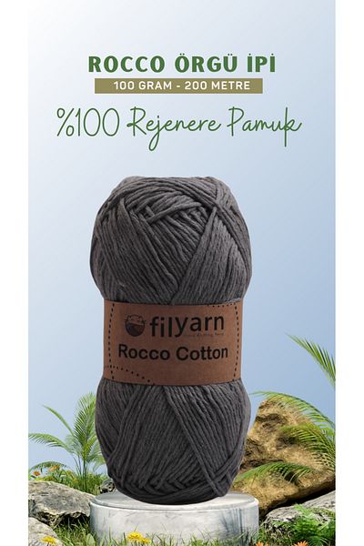 Filyarn Rocco 100g Βαμβακερό Σετ 4 - Πλεκτό νήμα Ιδανικό για Punch, Amigurumi και χειροποίητο