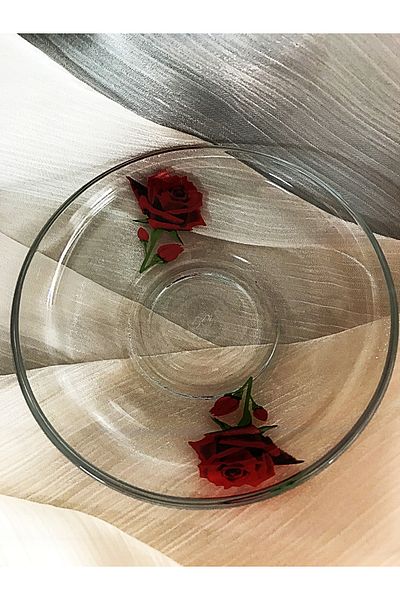 DECOSTYLE Pasabahce 6-Piece Rose Model Tea Plate