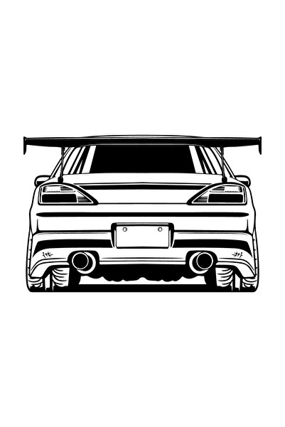 Generic Brand Modified Car Wall Sticker with Spoiler 60 X 40 cm