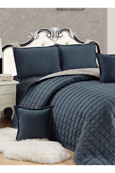 Generic Compressed two-sided Comforter Set Double Size Tow color, 6 Pieces, King Size
