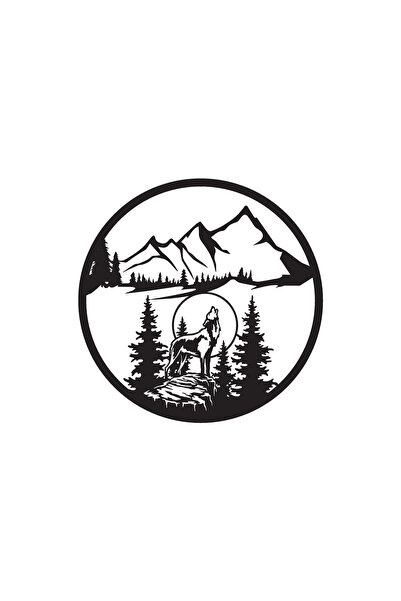 Generic Brand Wolf and Mountain Auto Rear Window Sticker 30 X 30 cm