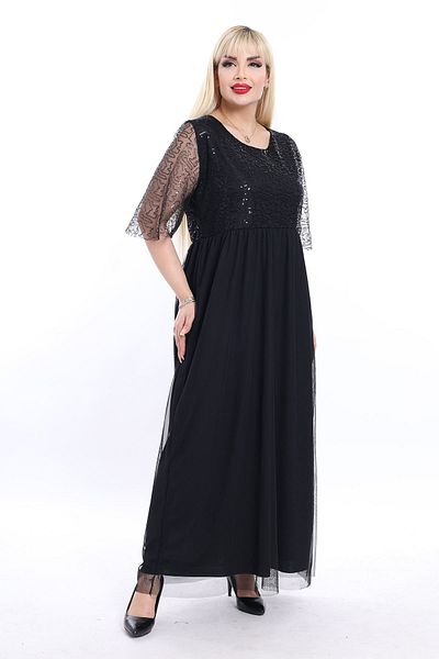 modayız Μακρύ βραδινό φόρεμα με παγιέτες Plus Size 17b-2360