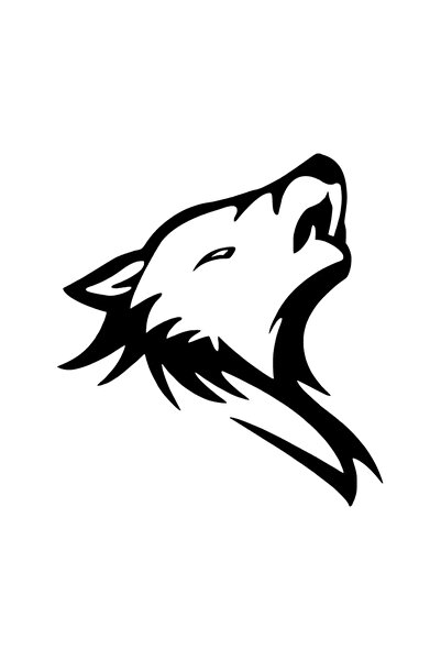 Generic Brand Howling Wolf Wall Decor Sticker 40 X 44 cm
