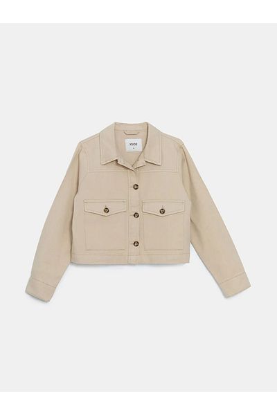 LC Waikiki Γυναικείο παλτό XSIDE Beige Crop