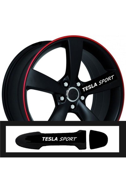 pınaxar Door Handle / Rim Sticker Set Compatible for Tesla Models 10 Pieces 1...