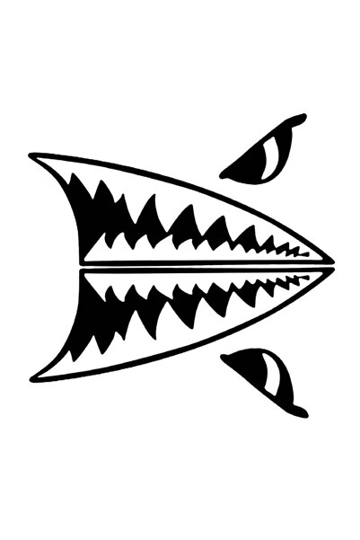 Generic Brand Shark Tooth Sticker 10 X 9 cm