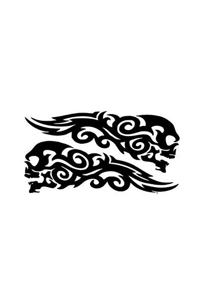 TeOraStore ملصق نافذة جانبية للسيارة جماجم مشتعلة مقاس 10 × 5 سم يمين/يسار عد...