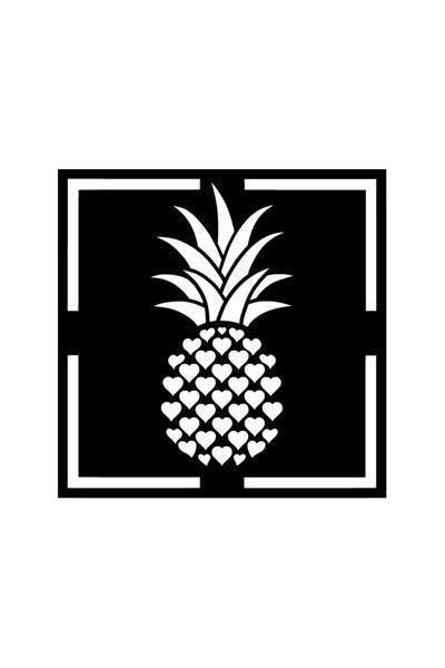 Generic Brand Heart Pineapple Frame Wall Decor Quality Quality Sticker 40 X 4...