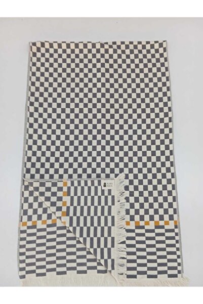 KARAKRAL Dama Desenli Jakarlı Şal 65x220 Cm