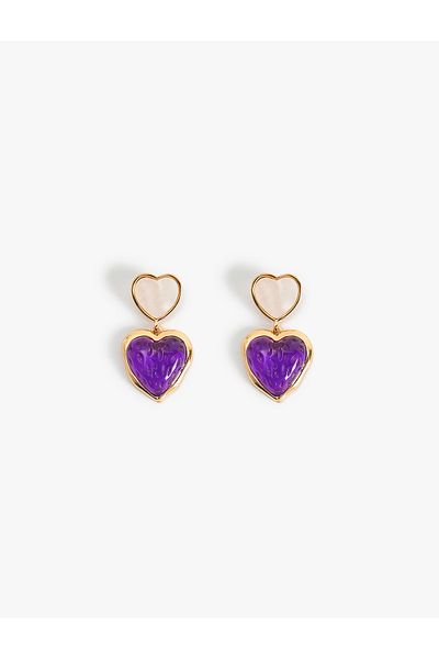 Koton Heart Earrings Steel Mixed