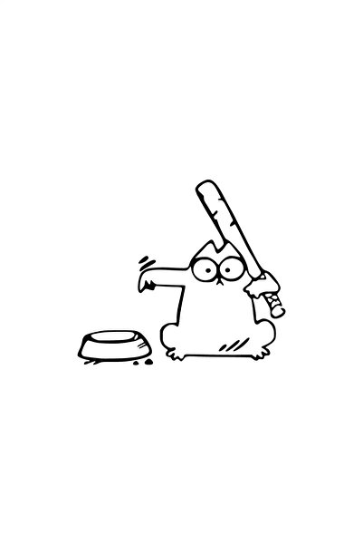 Allivo ملصق ديكور حائط على شكل قطة مفتوحة مع عصا متوافق مقاس 40 × 36 سم