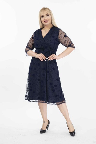 modayız Βραδινό Φόρεμα Διπλό γιακά Plus Size 32c-2055