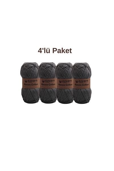 Filyarn Rocco 100g Βαμβακερό Σετ 4 - Πλεκτό νήμα Ιδανικό για Punch, Amigurumi και χειροποίητο