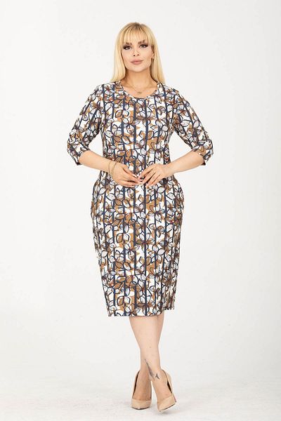 modayız Jacquard Pocketed Winter Plus Size Dress 5B-2422