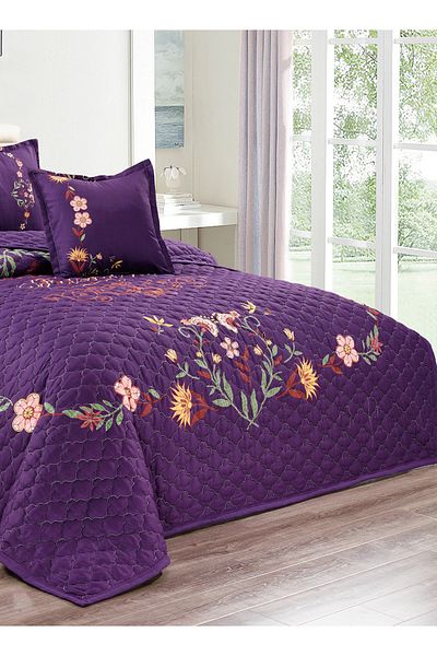 Generic Floral Compressed Comforter Set, 160 x 210 cm Twin Size Reversible 4 pcs Bedding Set, Multicolor
