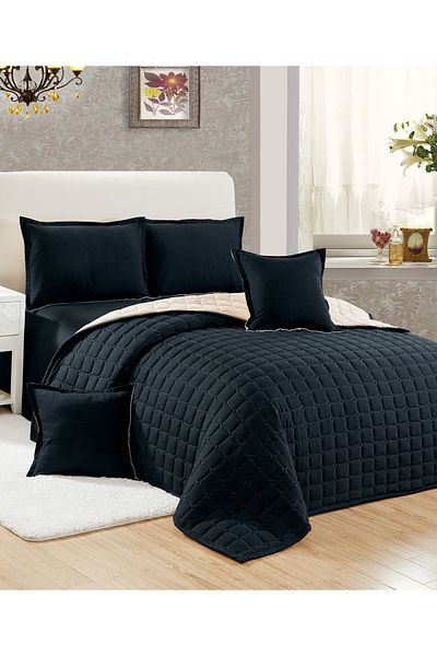 Generic Compressed two-sided Comforter Set Twin Size Tow color, 4 Pieces, Single Size
