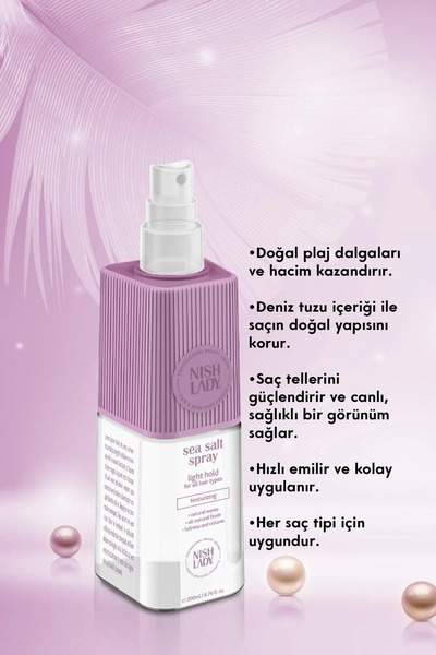 NISHLADY Deniz Tuzu Spreyi - Doğal Dalgalı Görünüm Ve Hafif Sabitleme