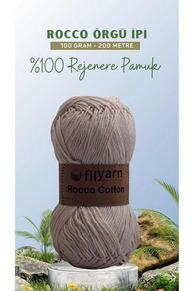 Filyarn Rocco 100g Βαμβακερό νήμα - Προμήθειες Amigurumi Ιδανικά για διάτρηση, Βαμβακερό χειροποίητο νήμα