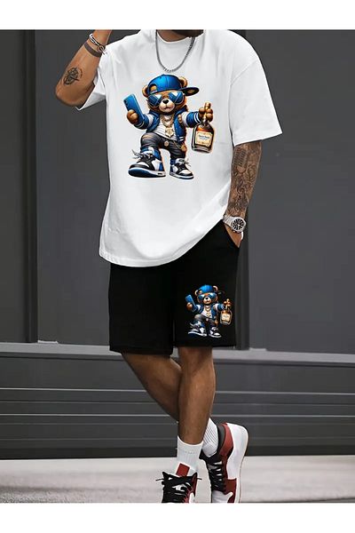 PENTHİLUS Set de pantaloni scurți de tricou cu imprimeu panda minunat