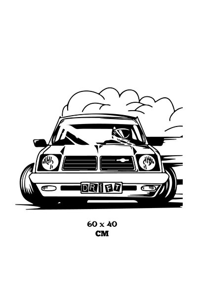 Generic Brand Drift Modified Car Wall Decor Sticker 60 X 40 cm