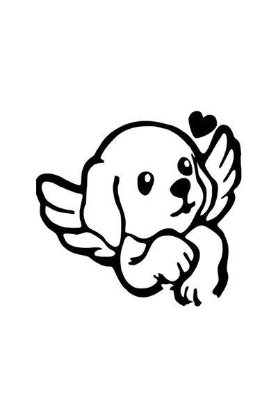 Generic Brand Angel Dog Wall Decor Quality Quality Sticker 40 X 40 cm