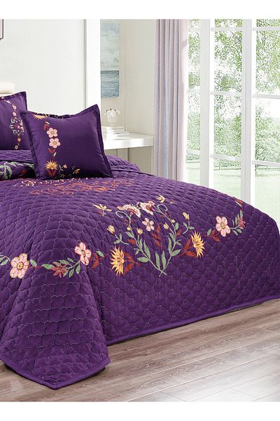 Generic Floral Compressed Comforter Set, 220 x 240 cm King Size Reversible 6 pcs Bedding Set, Multicolor