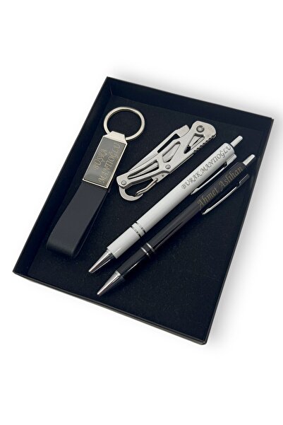 SürLaz Doğum Günü Hediyesi 4 Parça İsme Özel Anahtarlık 2 İsme Özel Tükenmez ...