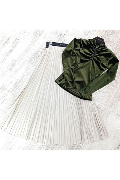 nimet tekstil Fusta cu pliuri drepte - Piele artificială