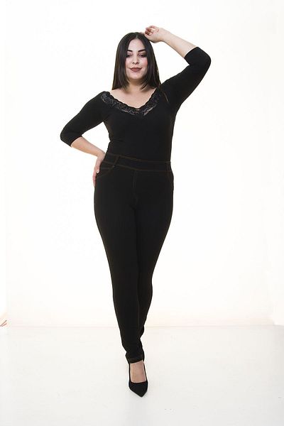 modayız Stitching Detailed Plus Size Trousers 31c-1403