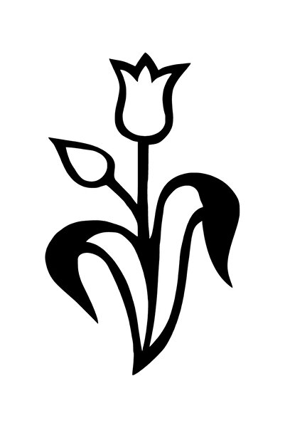 rez ملصق عالي الجودة على شكل زهرة التوليب مقاس 10 × 17 سم