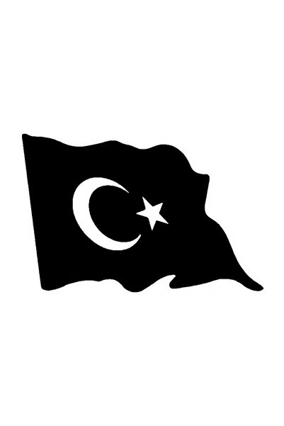 FARKSHP ملصق نافذة السيارة الخلفي بعلم تركي مموج مقاس 10 × 15 سم