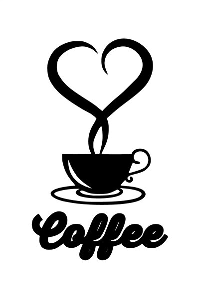 BİLGİMOLA ملصق ديكور حائط لوف كوفي مقاس 40 × 64 سم