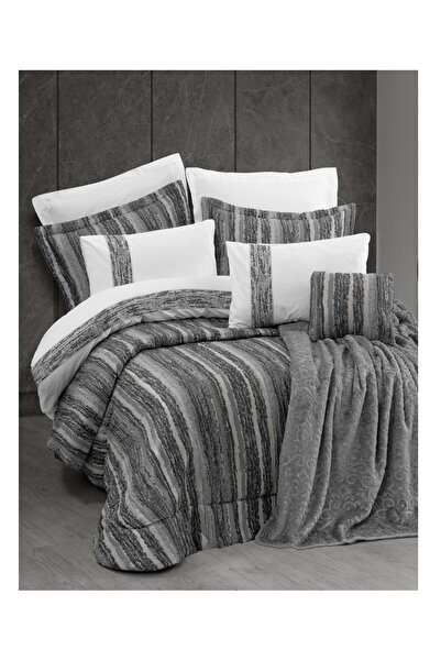 Cotton Box Platinium 11 Parça Çeyiz Seti-Valent Gri (Yatak Ört+Battaniye+Nevr...