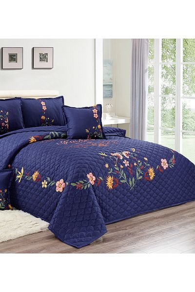 Generic Floral Compressed Comforter Set, 220 x 240 cm King Size Reversible 6 pcs Bedding Set, Multicolor